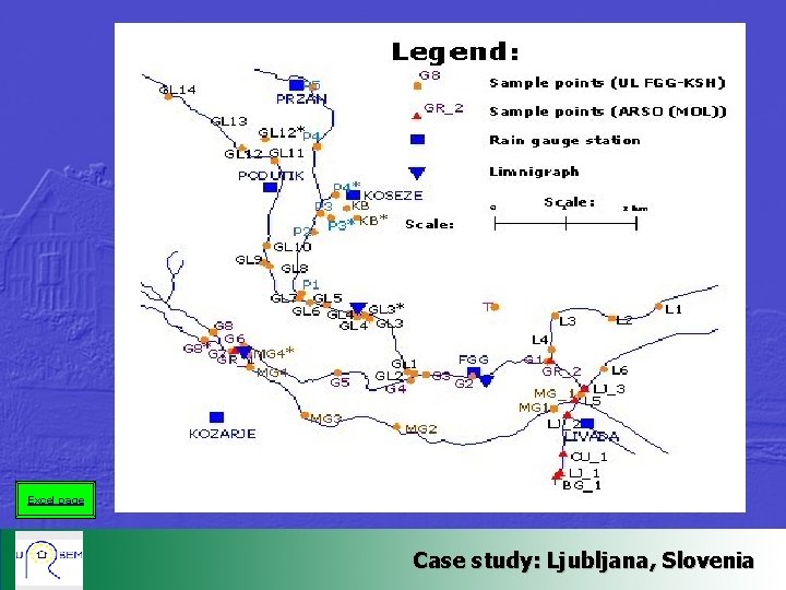 Excel page Case study: Ljubljana, Slovenia 