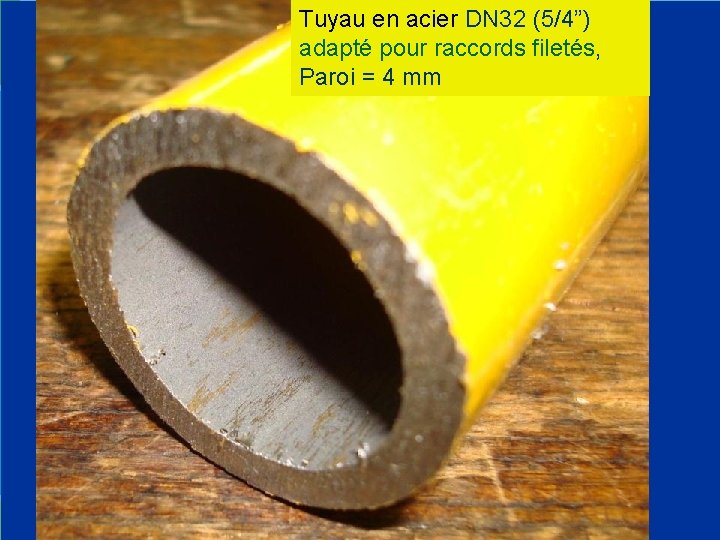 Tuyau en acier DN 32 (5/4”) adapté pour raccords filetés, Paroi = 4 mm