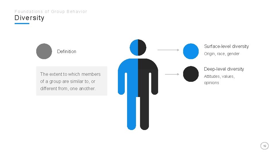 Foundations of Group Behavior Diversity Definition Surface-level diversity Origin, race, gender Deep-level diversity The