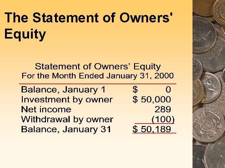 The Statement of Owners' Equity 