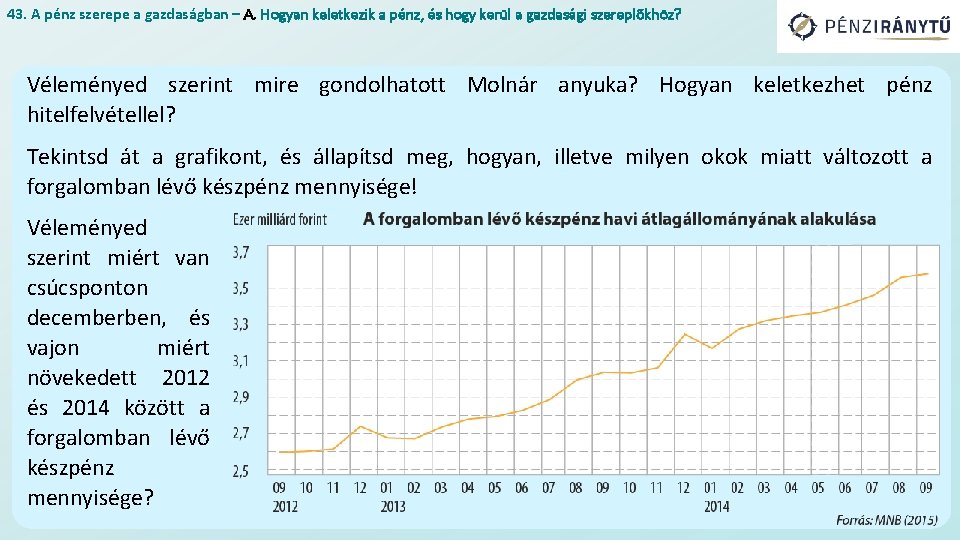 43. A pénz szerepe a gazdaságban – A. Hogyan keletkezik a pénz, és hogy