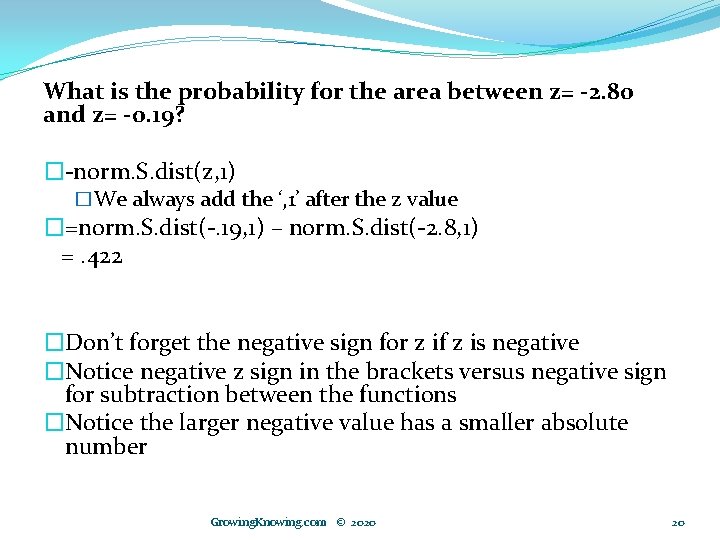 What is the probability for the area between z= -2. 80 and z= -0.