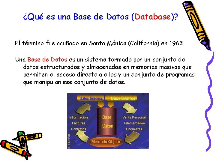 ¿Qué es una Base de Datos (Database)? El término fue acuñado en Santa Mónica