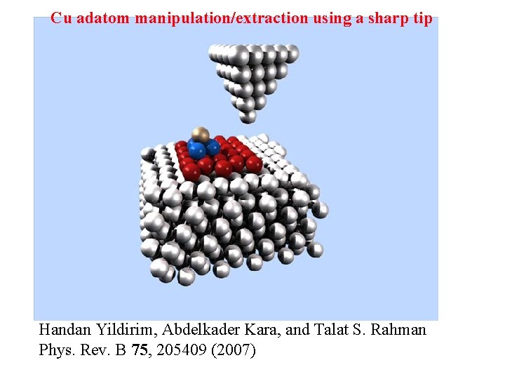 Cu adatom manipulation/extraction using a sharp tip Handan Yildirim, Abdelkader Kara, and Talat S.