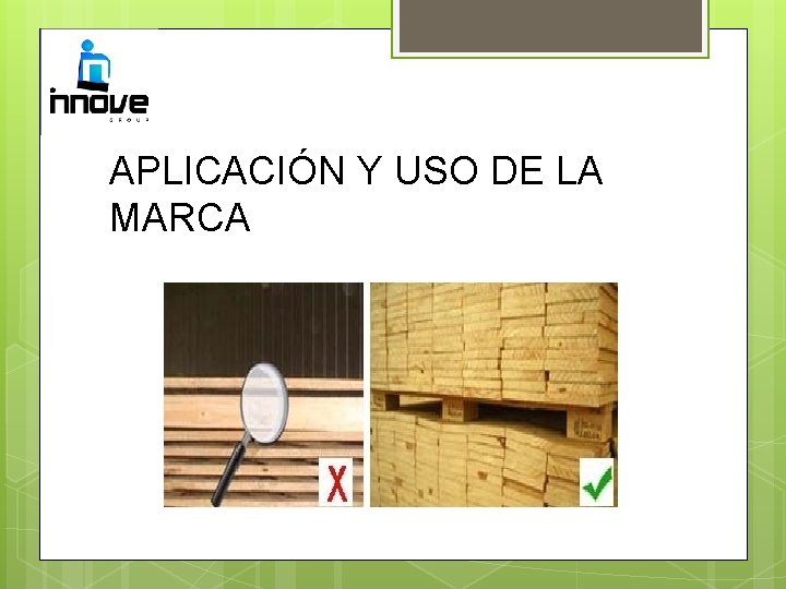 APLICACIÓN Y USO DE LA MARCA 