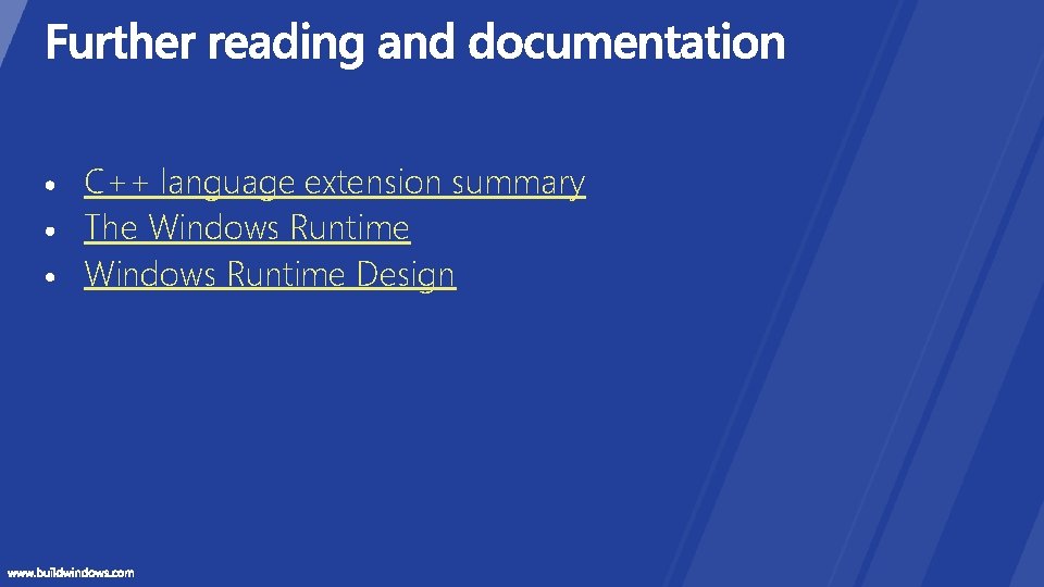 C++ language extension summary The Windows Runtime Design 