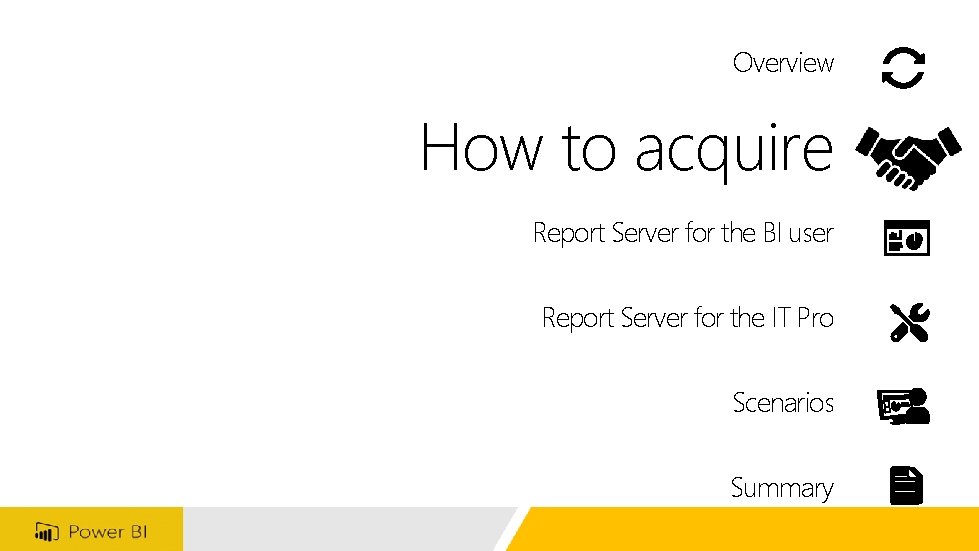 Overview How to acquire Report Server for the BI user Report Server for the