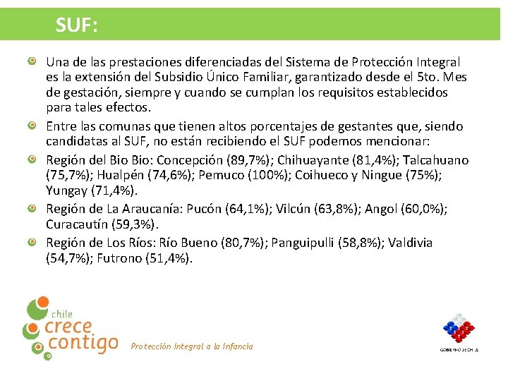 SUF: Una de las prestaciones diferenciadas del Sistema de Protección Integral es la extensión