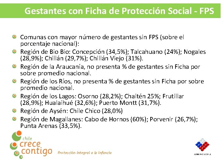 Gestantes con Ficha de Protección Social - FPS Comunas con mayor número de gestantes