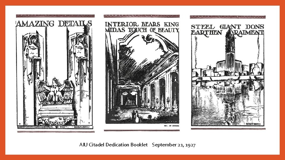 AIU Citadel Dedication Booklet September 21, 1927 