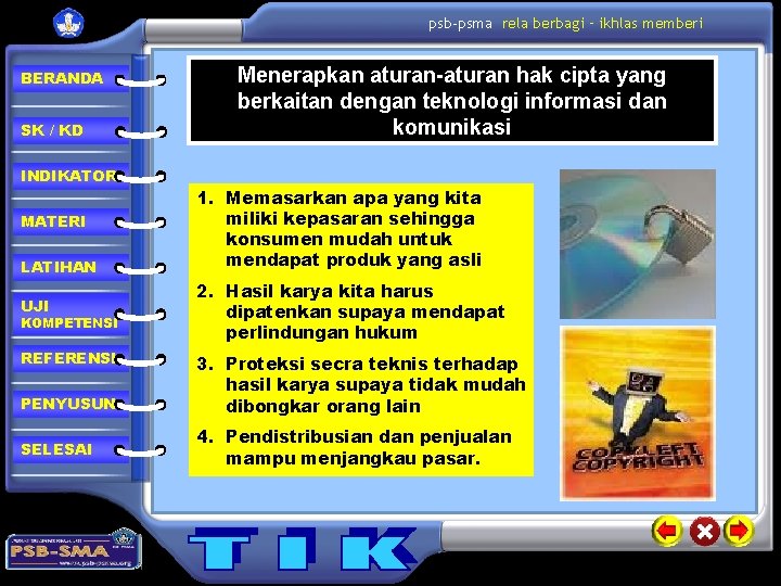 psb-psma rela berbagi – ikhlas memberi BERANDA SK / KD INDIKATOR MATERI LATIHAN UJI