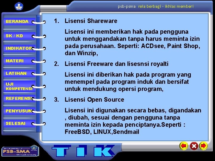 psb-psma rela berbagi – ikhlas memberi BERANDA SK / KD INDIKATOR MATERI LATIHAN UJI