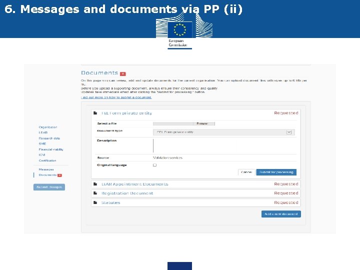6. Messages and documents via PP (ii) 