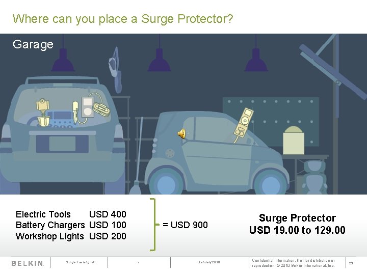 Where can you place a Surge Protector? Garage Electric Tools USD 400 Battery Chargers