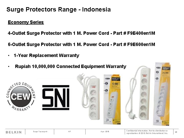 Surge Protectors Range - Indonesia Economy Series 4 -Outlet Surge Protector with 1 M.