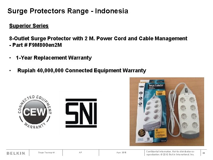 Surge Protectors Range - Indonesia Superior Series 8 -Outlet Surge Protector with 2 M.