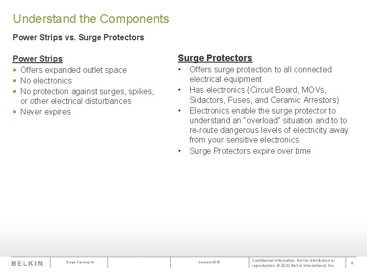 Understand the Components Power Strips vs. Surge Protectors Power Strips § Offers expanded outlet