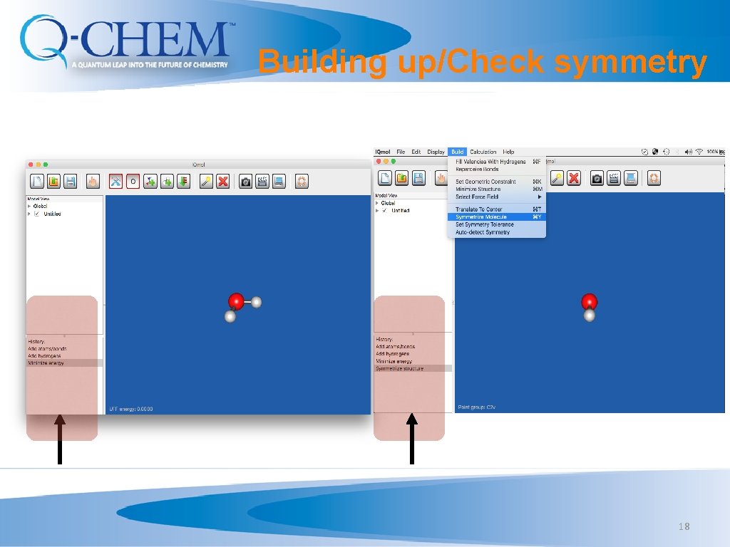 Building up/Check symmetry 18 