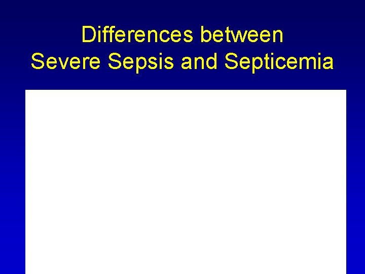 Differences between Severe Sepsis and Septicemia 