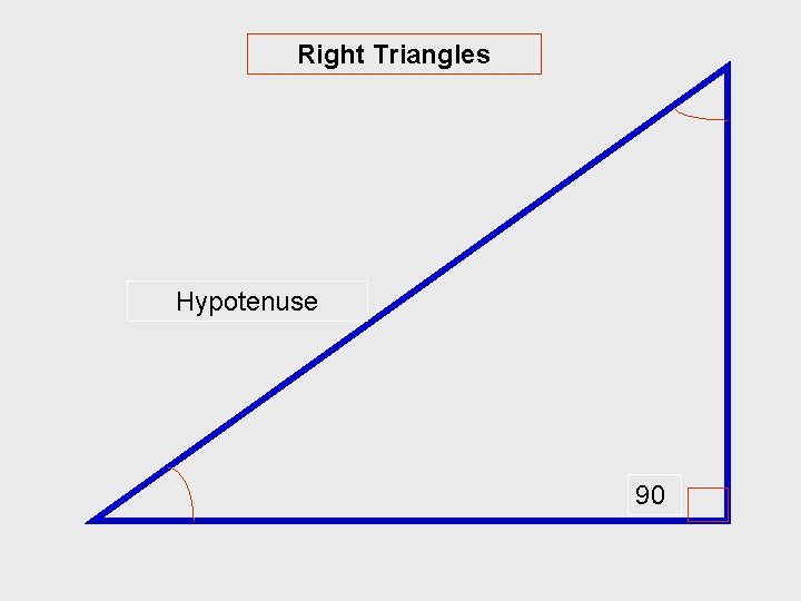Right Triangles Hypotenuse 90 