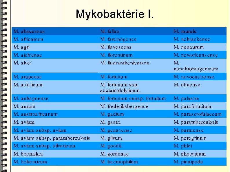 Mykobaktérie I. 