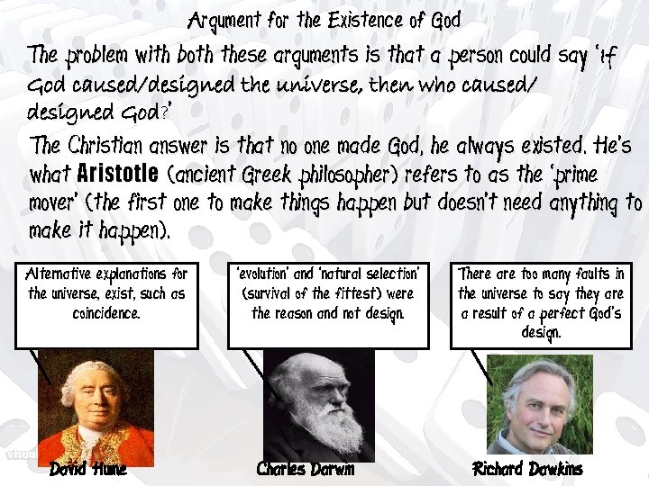 Argument for the Existence of God The problem with both these arguments is that