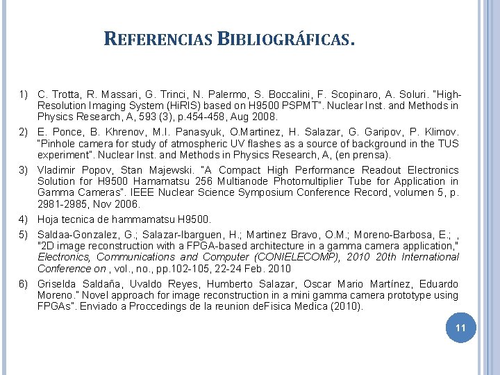 REFERENCIAS BIBLIOGRÁFICAS. 1) C. Trotta, R. Massari, G. Trinci, N. Palermo, S. Boccalini, F.