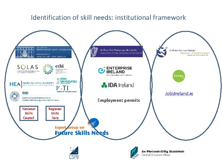 Identification of skill needs: institutional framework Employment permits National Skills Council Regional Skills Fora