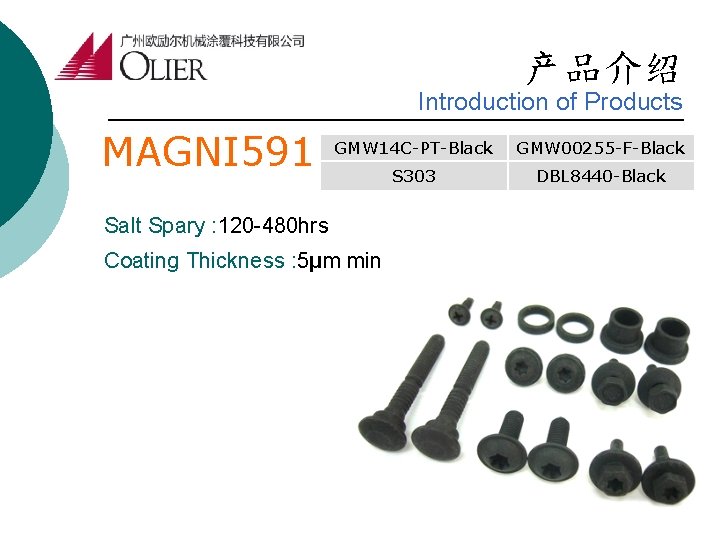 产品介绍 Introduction of Products MAGNI 591 GMW 14 C-PT-Black GMW 00255 -F-Black S 303
