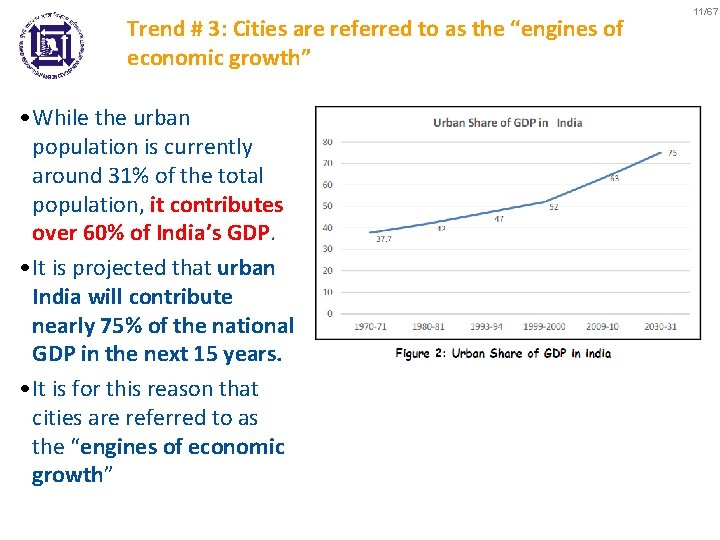 Trend # 3: Cities are referred to as the “engines of economic growth” •