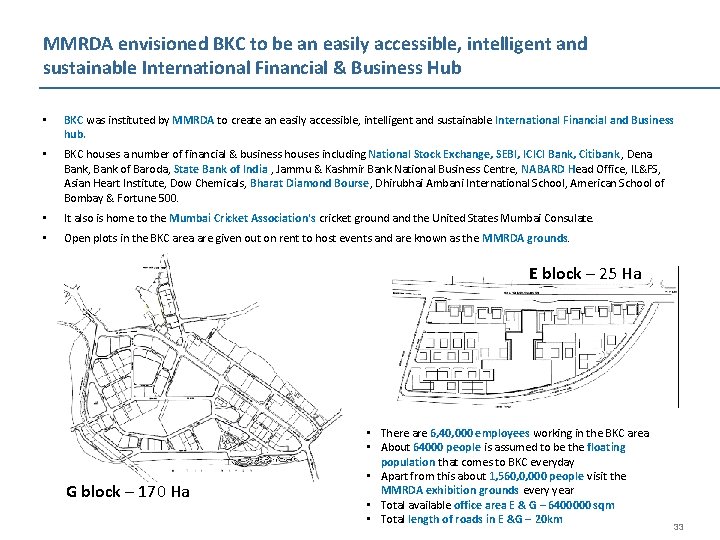 MMRDA envisioned BKC to be an easily accessible, intelligent and sustainable International Financial &
