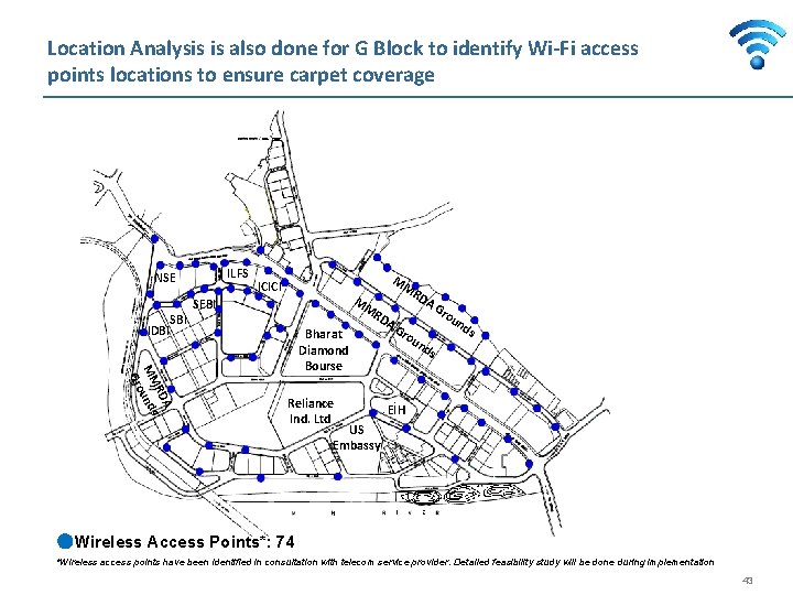 Location Analysis is also done for G Block to identify Wi-Fi access points locations