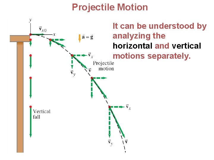  Projectile Motion It can be understood by analyzing the horizontal and vertical motions