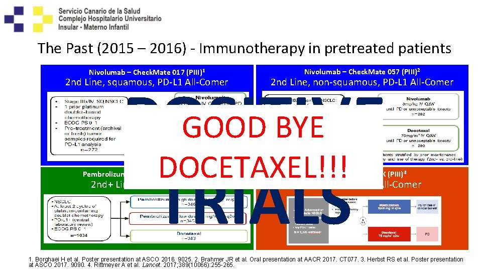 The Past (2015 – 2016) - Immunotherapy in pretreated patients Nivolumab – Check. Mate