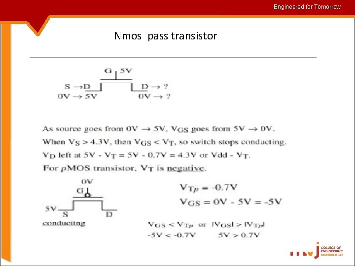 Engineered for for. Tomorrow Nmos pass transistor 