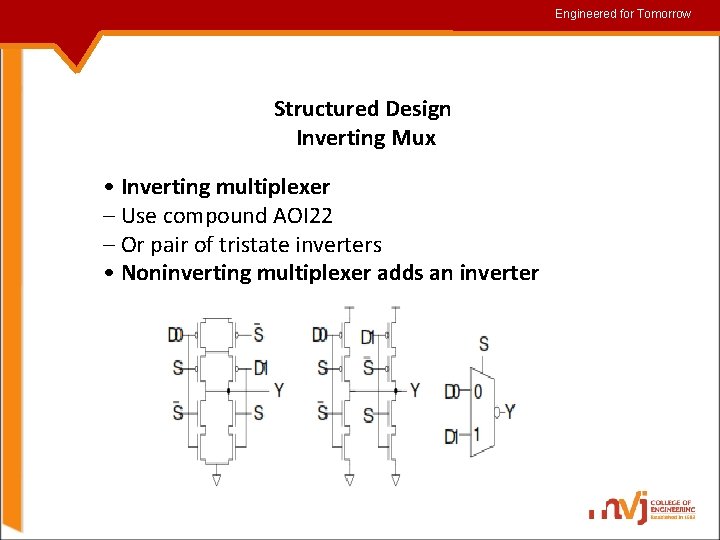 Engineered for for. Tomorrow Structured Design Inverting Mux • Inverting multiplexer – Use compound