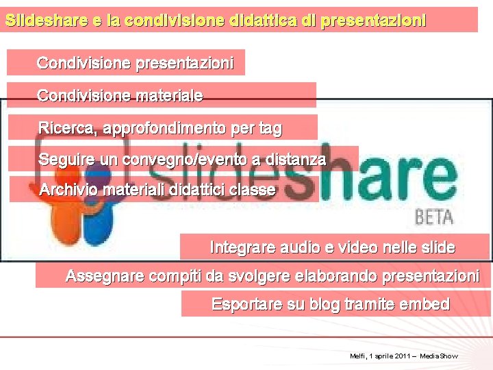 Slideshare e la condivisione didattica di presentazioni Condivisione materiale Ricerca, approfondimento per tag Seguire