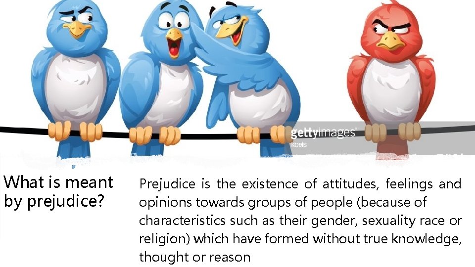 What is meant by prejudice? Prejudice is the existence of attitudes, feelings and opinions