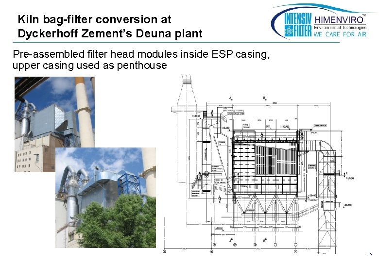 Kiln bag-filter conversion at Dyckerhoff Zement’s Deuna plant Pre-assembled filter head modules inside ESP