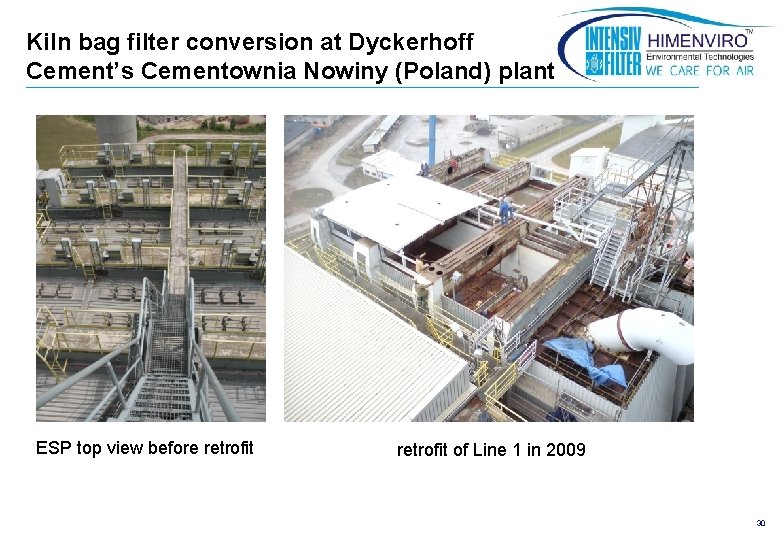 Kiln bag filter conversion at Dyckerhoff Cement’s Cementownia Nowiny (Poland) plant ESP top view