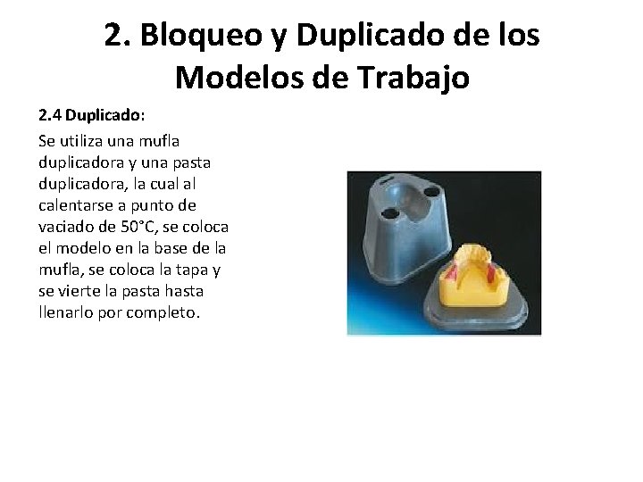 2. Bloqueo y Duplicado de los Modelos de Trabajo 2. 4 Duplicado: Se utiliza