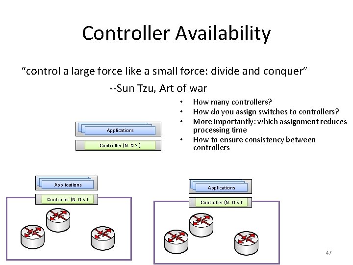 Controller Availability “control a large force like a small force: divide and conquer” --Sun
