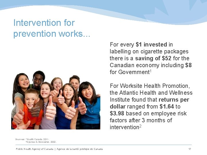 Intervention for prevention works. . . For every $1 invested in labelling on cigarette