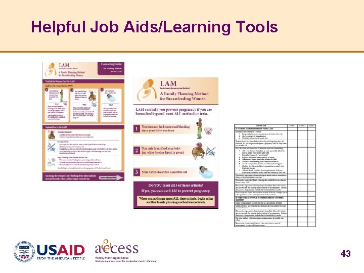 Helpful Job Aids/Learning Tools 43 