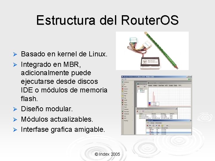 Estructura del Router. OS Ø Ø Ø Basado en kernel de Linux. Integrado en