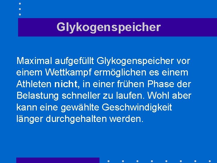 Glykogenspeicher Maximal aufgefüllt Glykogenspeicher vor einem Wettkampf ermöglichen es einem Athleten nicht, in einer