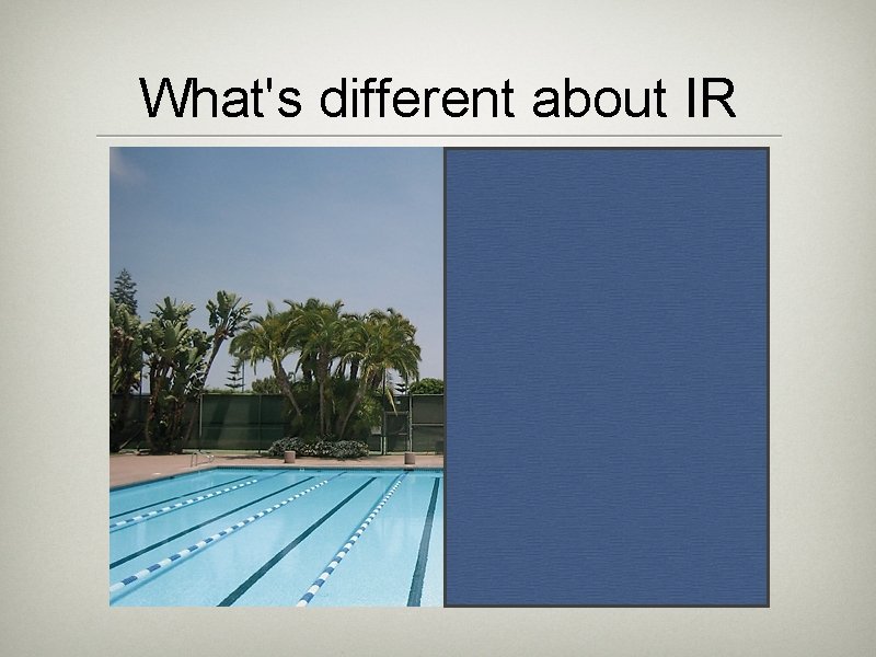 What's different about IR 