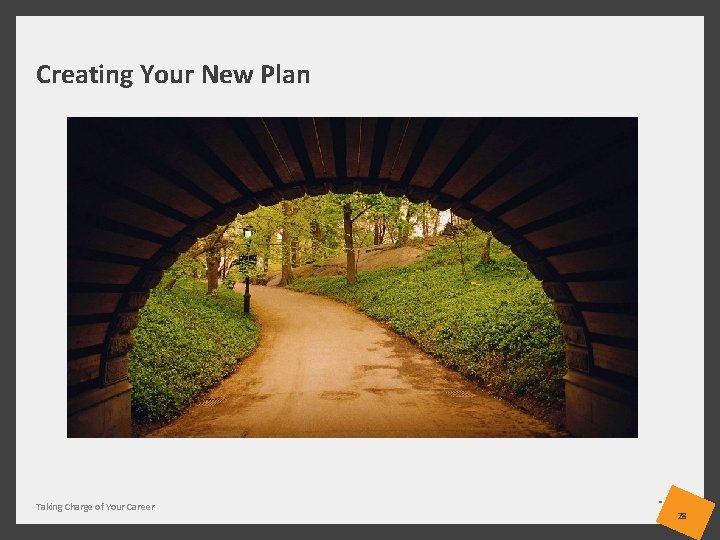 Creating Your New Plan Taking Charge of Your Career 28 