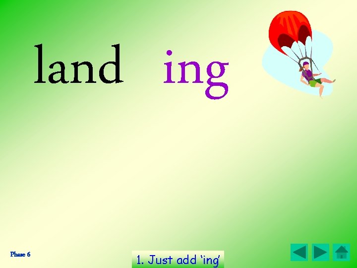 land ing Phase 6 1. Just add ‘ing’ ing  land ing Phase 6 1. Just add ‘ing’ ing