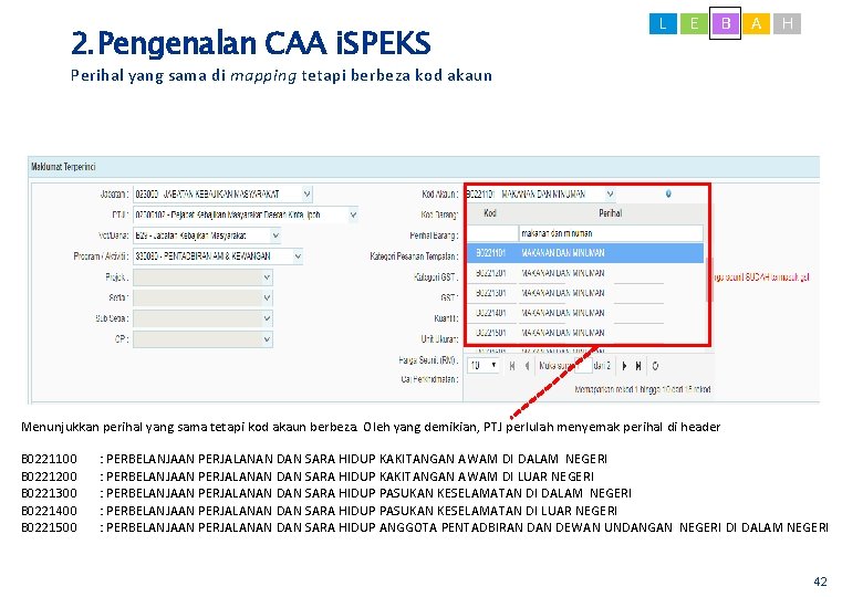 L 2. Pengenalan CAA i. SPEKS E B A H Perihal yang sama di